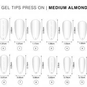 Gel tips nails PRESS ON Natural Nude forma almendra tamaño mediano