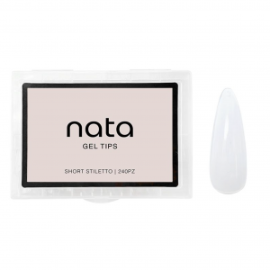 Gel tips nails PRESS ON Nata – forma estilete tamaño corto