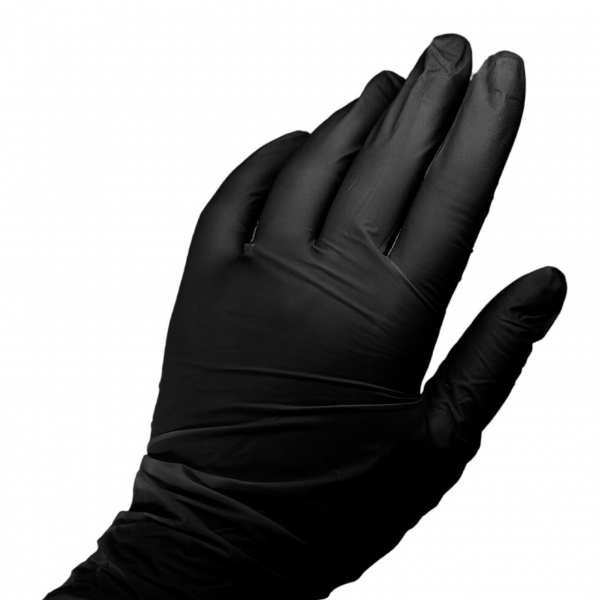 Guantes de nitrilo sin polvo color negro Talla M