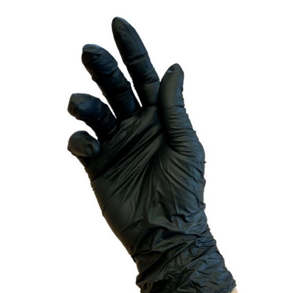 Guantes de nitrilo sin polvo color negro Talla M