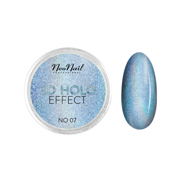 3D HOLO effect, uñas metalizadas azul, NO-07