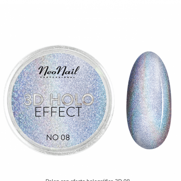 3D HOLO effect, uñas metalizadas, NO 08