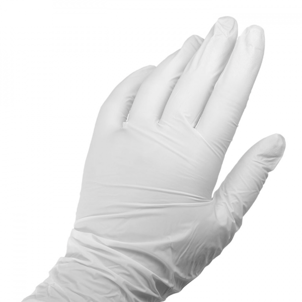 Guantes de nitrilo sin polvo color blanco